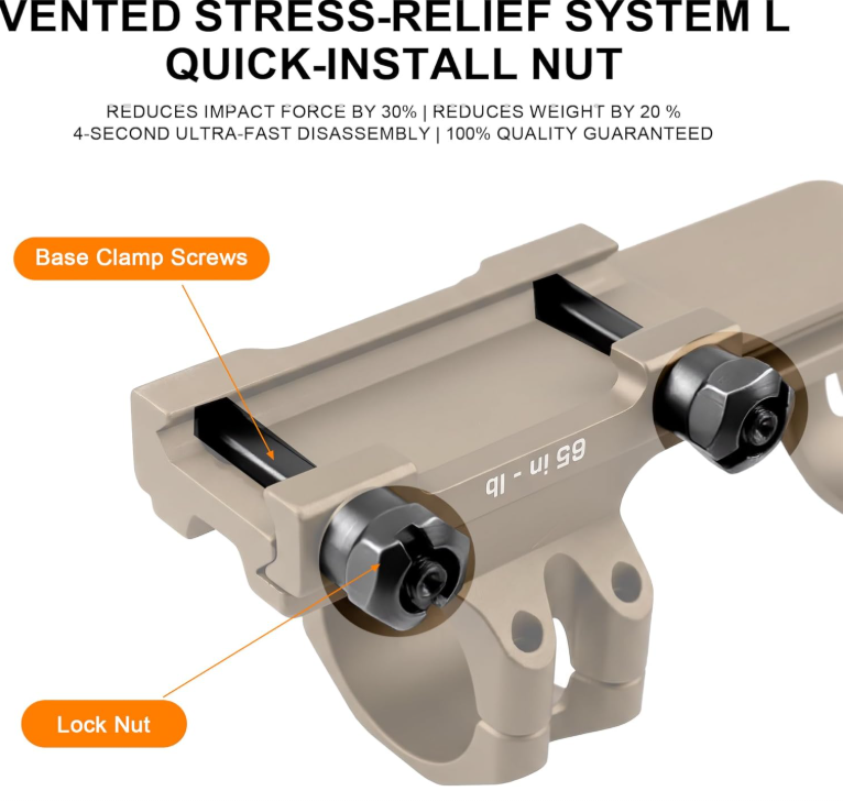 Precision Rifle Scope Mounts - 6061-T6 Aluminum Picatinny Cantilever Scope Mounts 1.43 inch Center High(1inch/30mm/34mm)