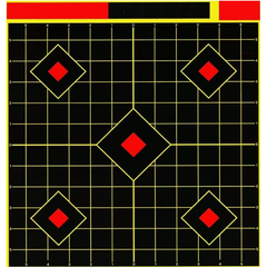 Techhunter 12x12 Inch Splatter Adhesive Square Shooting Targets, Reactive Bullseye Paper Targets for Rifle, Pistol, Airsoft and BB Guns Practice (5 Pack)