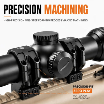 Precision Rifle Scope Rings - 6061-T6 Aluminum Picatinny Scope Mounts for Hunting & Tactical Shooting - Techhunters